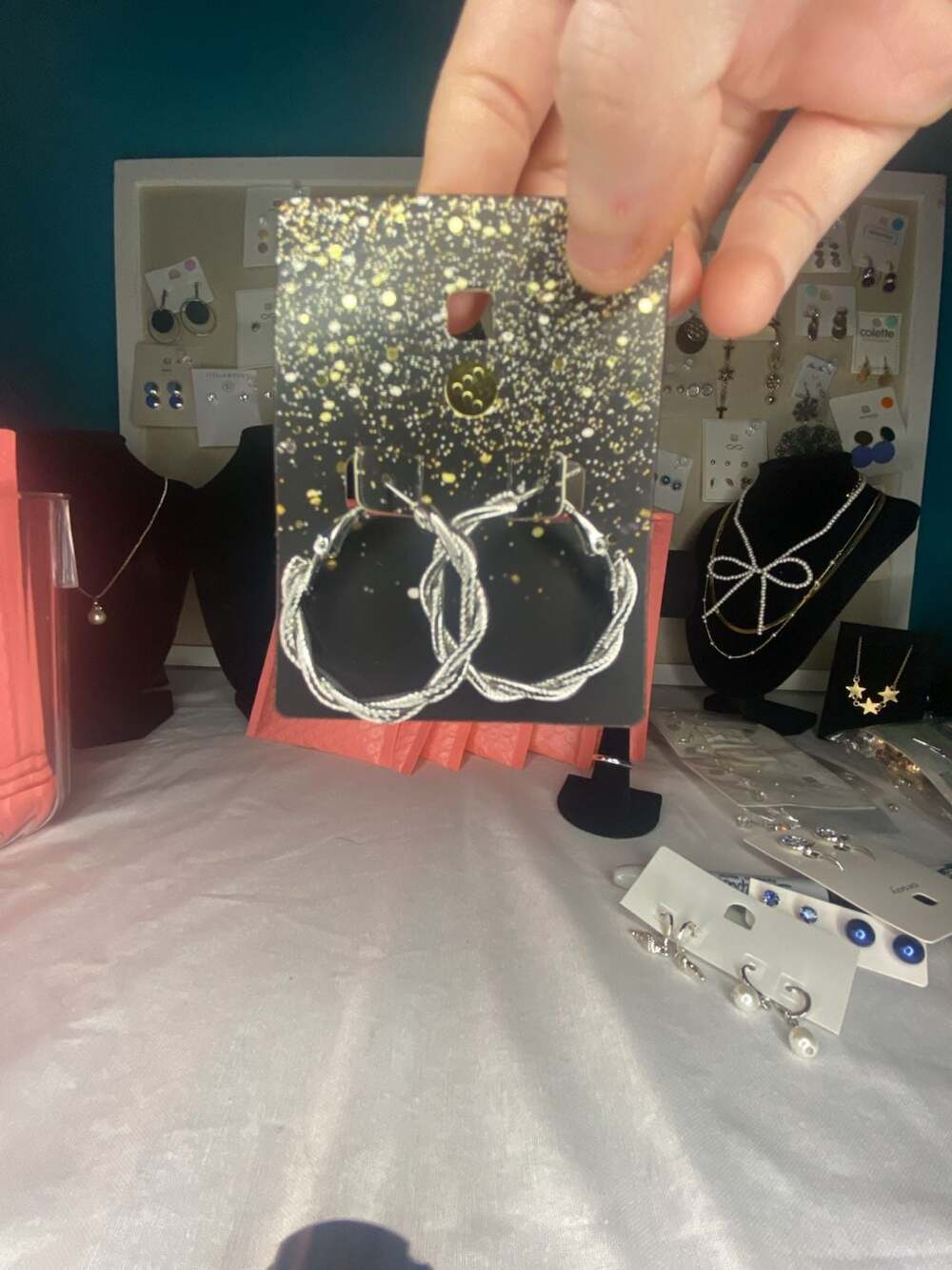 Boutique Silver Twisted Rope Texture Hoop Earrings